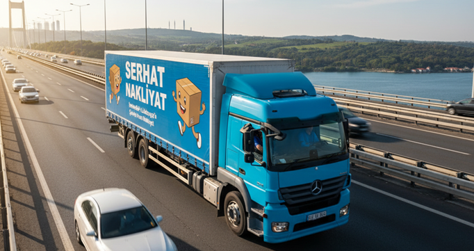 İstanbul'dan Lüleburgaz'a şehirler arası nakliyat yapan Serhat Nakliyat kamyonu